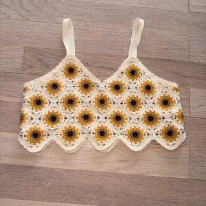 Sunflower Crochet Crop Top